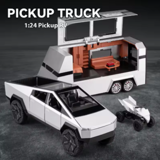 1/32 Tesla Cybertruck pikapas su priekaba + keturatis!
